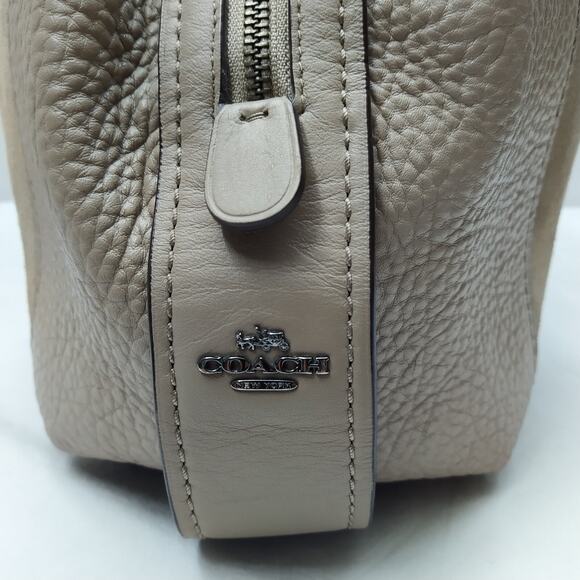 Coach Edie Gray Pebbled Leather Suede 3 Compartments Shoulder Bag - Picture 7 of 16